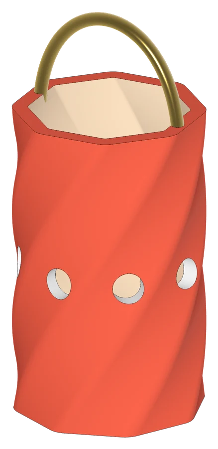 The twisted vase, hollowed out with portholes and a brass handle